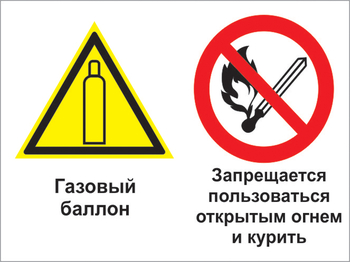 Кз 36 газовый баллон. запрещается пользоваться открытым огнем и курить. (пластик, 600х400 мм) - Знаки безопасности - Комбинированные знаки безопасности - vektorb.ru